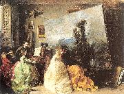 Marques, Francisco Domingo Interior of Munoz Degrain's Studio in Valencia painting